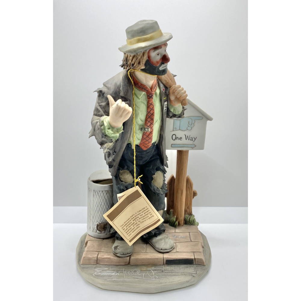 Emmett Kelly Jr Flambro Limited Edition Authentic Hand Signed Figurine With Box