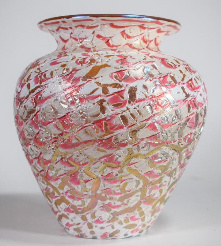 a Durand Moorish Crackle Art Glass Vase