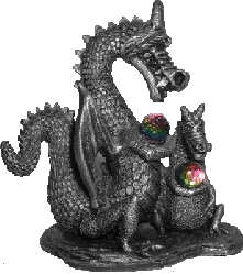 The Protector - The first Myth and Magic Annual Presentation Piece released in 1990 and retired in 1991. There were 8,849 produced and the model depicts Snowscale with her son