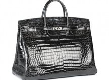 A BLACK CROCODILE 'BIRKIN' BAG