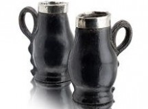 18th century silver mounted black jacks