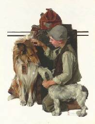 Boy With Two Dogs