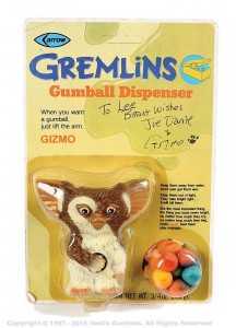 Arrow Gremlins Gumball DispenserGizmo hand signed by director Joe Dante 