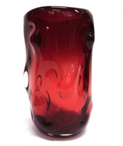 A Whitefriars Knobbly Glass Vase by Harry Dyer and William Wilson