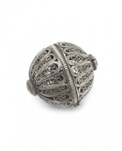 A late 17th early 18th century silver filigree pomander apparently unmarked