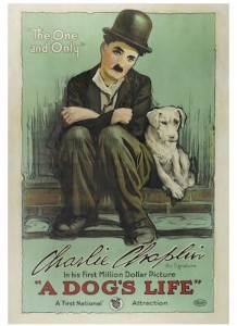 A rare 1918 Charlie Chaplin film poster for A Dogs Life