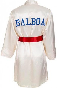Stallone's screen worn,  white "Balboa" boxing robe  from 1985's "Rocky IV."