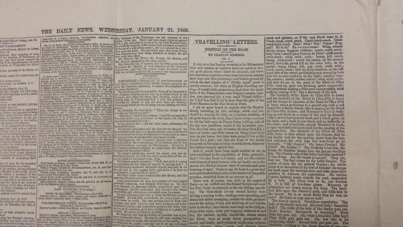charles dickens travelling letters written on the road