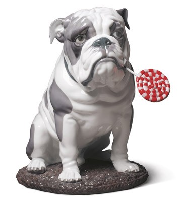 Lladro BULLDOG WITH LOLLIPOP