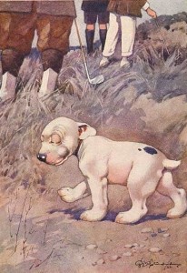 bonzo dog lost ball postcard