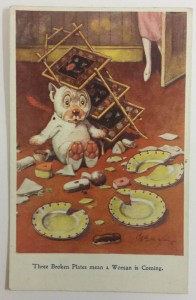 bonzo three broken plates means a woman is coming