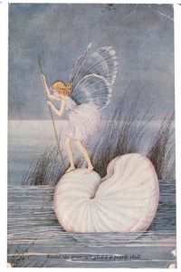 Fairy on Pearly Shell Postcard Ida Rentoul Outhwaite