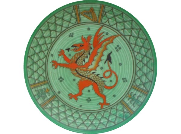 charlotte rhead plaque welsh dragon
