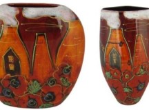 Anita Harris Lest We Forget Poppies vases