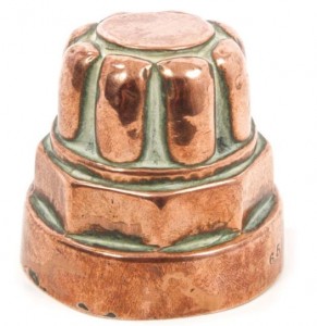 19th century miniature copper tower jelly mould