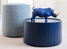 lladro blue gold rhino