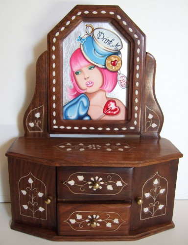 Alices Cabinet Of Curiosities Original by Marie Louise Wrightson