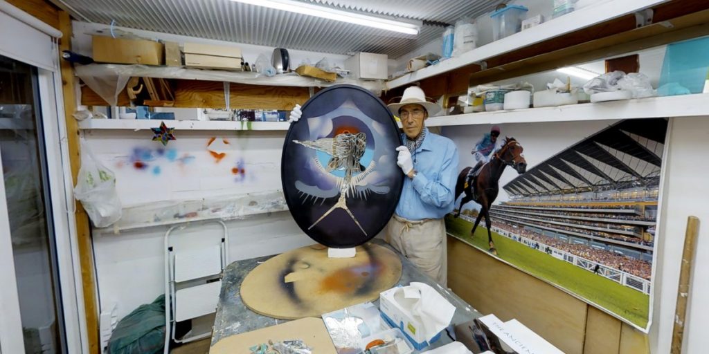 Colin Rayne in his gallery