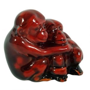A Sung Flambe figure group monkeys signed Noke and F Allen