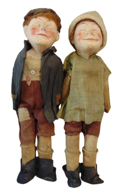 A pair of early 20th century Bisto Kids character dolls