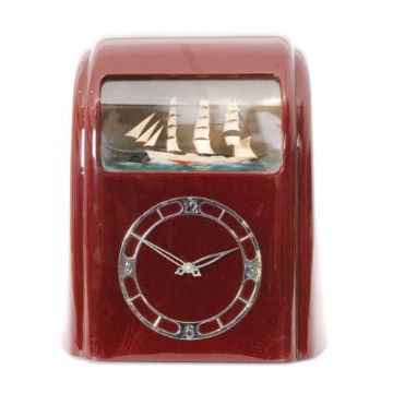 red case Vitascope clock with silvered dial