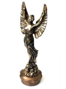 1920 Winged Lady on Wheel Car Mascot by Georges Omerth