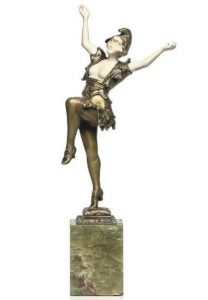 Georges Omerth Columbine Bronze And Ivory Figurine