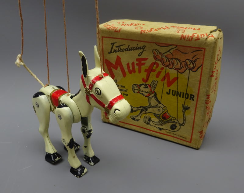 Lesney Moko die-cast Muffin the Mule puppet entitled Introducing Muffin Junior