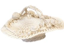 A Belleek first period ropework openwork basket 1863-1891