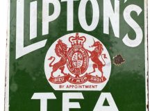 Enamel Sign Liptons Tea double sided