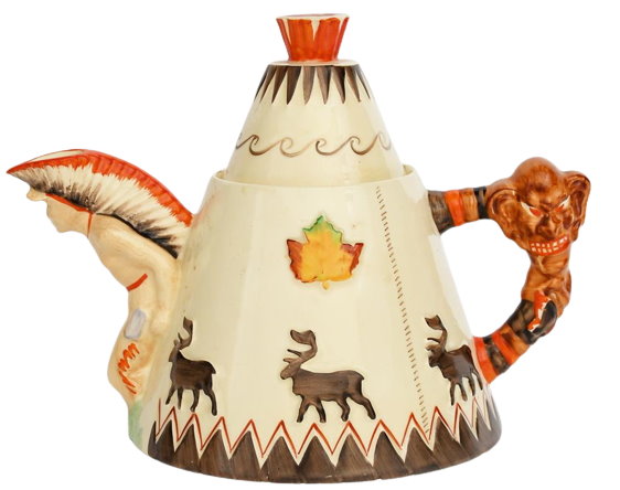 Greetings from Canada Clarice Cliff Teepee teapot and cover
