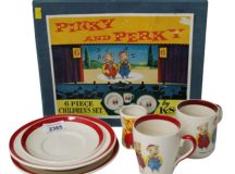 Pinky and Perky six piece childrens tea set in original box from Keele Street Pottery