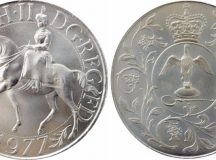 silver jubilee 1977 crown front and reverse