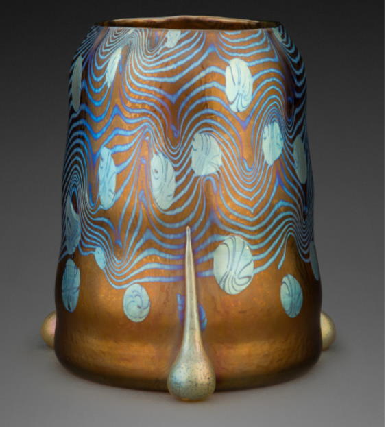 Loetz Argus Glass Vase in Shape Designed by Koloman Moser circa 1902