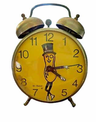 vintage 1970s mr peanut alarm clock