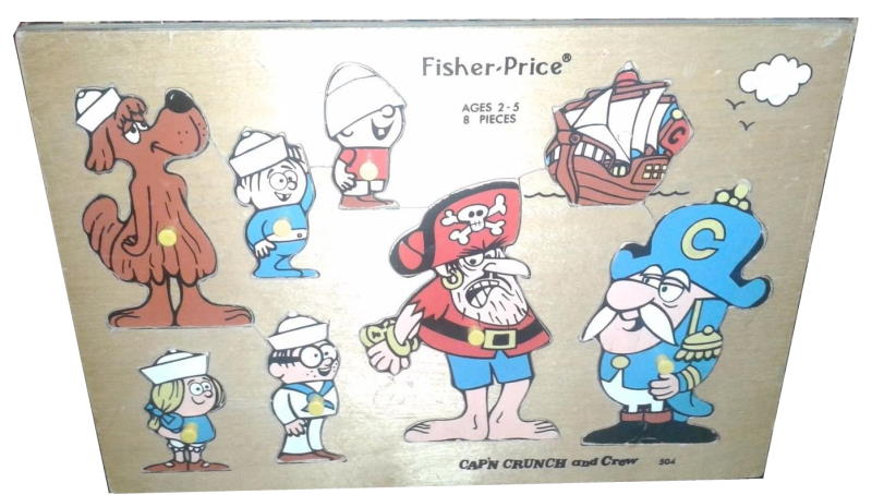 1971 Fisher Price CAPN CRUNCH and Crew Wooden Puzzle