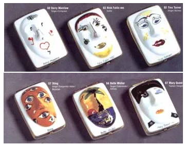 Dubarry Porcelaine de Limoges mask trinket boxes