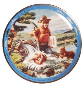 Smokey Bear 50th Anniversary Collector Plate Clean Water