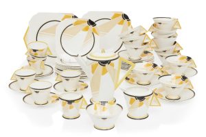 Eric Slater for Shelley Sunray pattern and Vogue shape part tea and coffee set 1930
