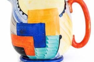 A Susie Cooper 1920's Cubist jug, Grays pottery back stamp to underside