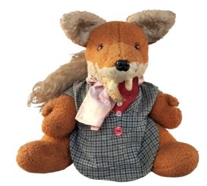 Vintage Basil Brush hand puppet dressed in tweed jacket