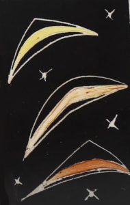 Boomerangs and Stars pattern on Denby Cheviot range