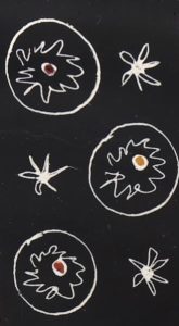 Circle and flower pattern on Denby Cheviot range