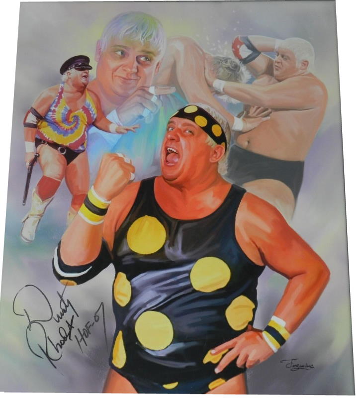 Dusty Rhodes Autographed Canvas Print