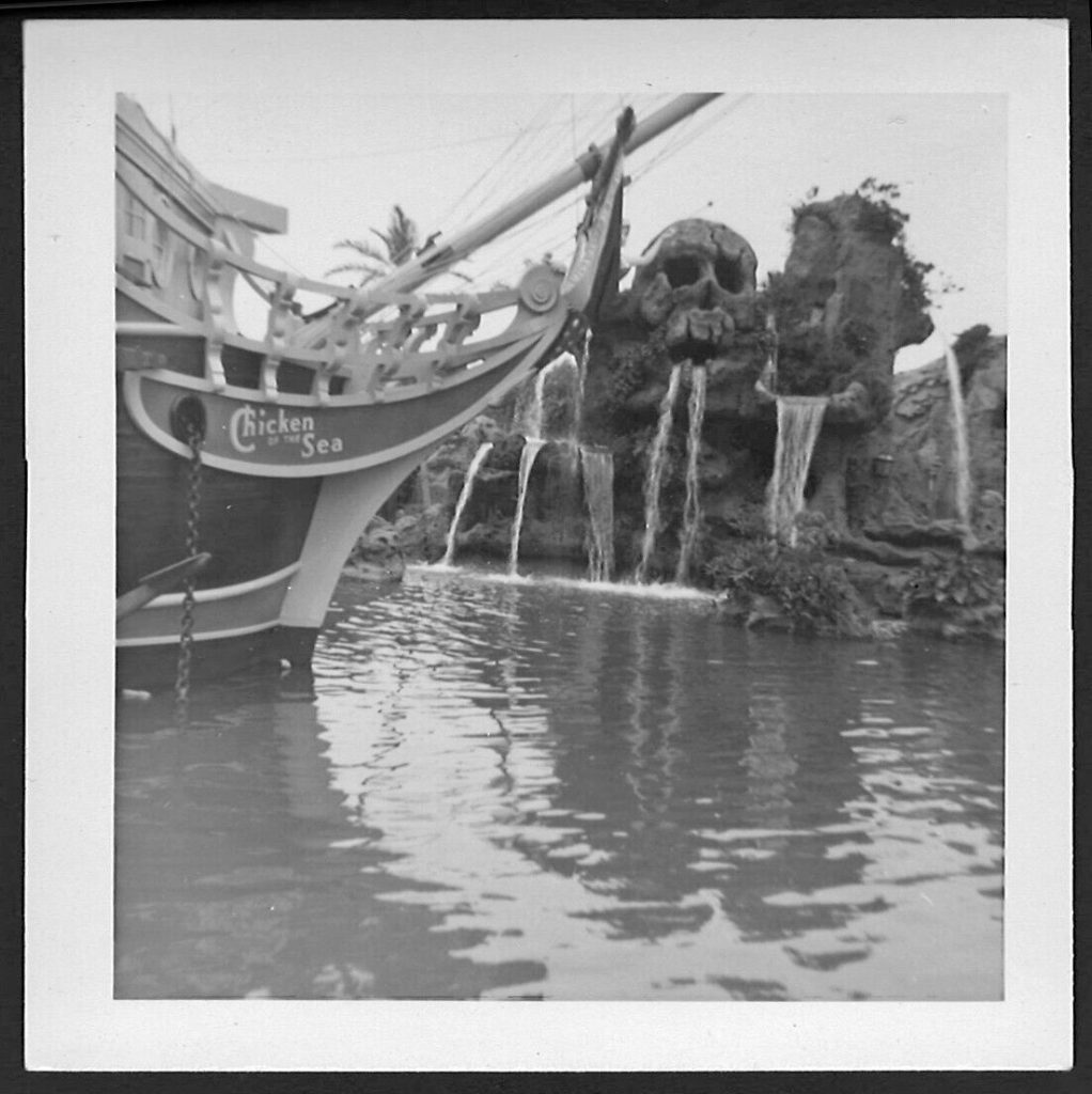 Vintage Disneyland Photo Skull Rock and Chicken of the Sea Tuna Boat circa 1960