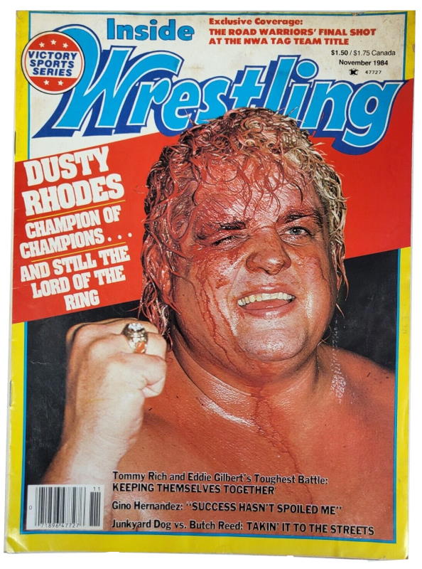 Vintage Inside Wrestling Dusty Rhodes Bloody Cover November 1984