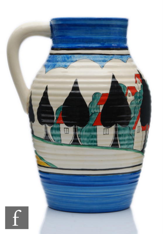 Clarice Cliff May Avenue A single handled lotus jug circa 1933