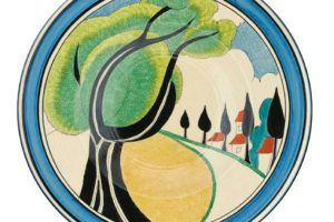 Clarice Cliff May Avenue a Rare Large Eighteen Inch Charger