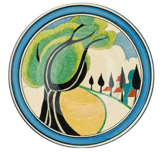 Clarice Cliff May Avenue a Rare Large Eighteen Inch Charger