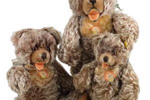 Family of three Steiff mohair Zotty Teddy Bears 1950s